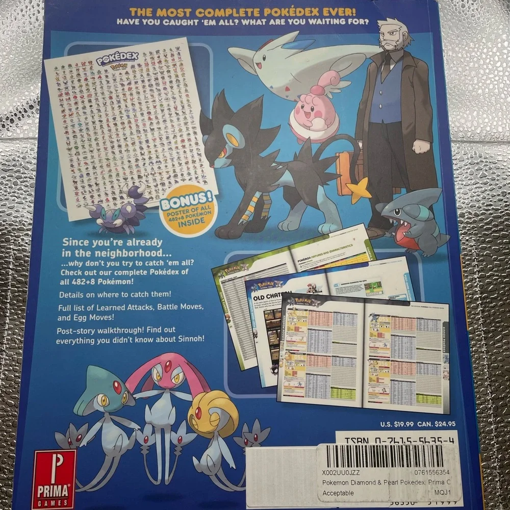 Pokémon diamond and pearl prima Pokédex guide with poster insert.